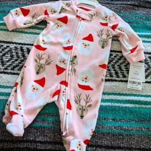 Carter’s Baby santa and reindeer print sleeper Newborn